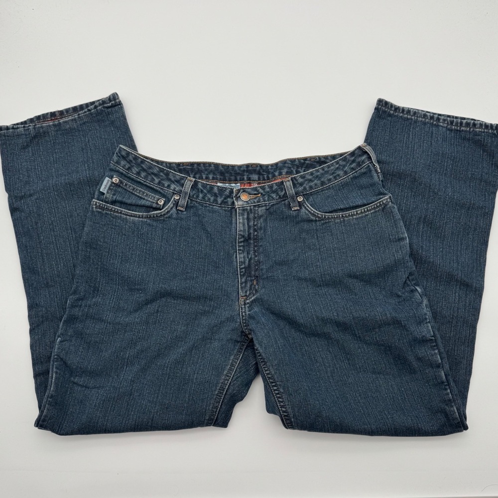Carhartt Flannel Lined Relaxed Fit Jeans Womens 14x32 Dark Wash Denim